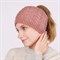 Повязка на голову широкая "Косички", розовая - фото 11667
