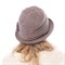Шапка - шляпа с цветком, ровные полосы ,коричневая - фото 11704