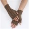 Митенки "Одна косичка" с пальцем, коричневые - фото 11737