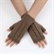 Митенки "Одна косичка" с пальцем, коричневые - фото 11738
