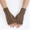Митенки "Одна косичка" с пальцем, коричневые - фото 11739
