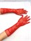 Перчатки "Сеточка" длинные с рисунком, красные - фото 12379