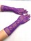 Перчатки "Сеточка" длинные с рисунком, фиолетовые - фото 12382