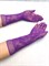Перчатки "Сеточка" длинные с рисунком, фиолетовые - фото 12383