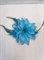 Цветок на заколке с белыми крапинками, бирюзовый - фото 13360