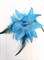 Цветок на заколке с белыми крапинками, бирюзовый - фото 13362