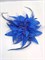 Цветок на заколке с белыми крапинками, синий - фото 13372