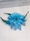 Цветок на заколке с бусинками, голубой - фото 13389