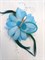 Цветок на заколке с бусинками, голубой - фото 13390