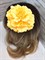 Заколка - брошь цветок Пион, диаметр 11 см, желтый - фото 13393