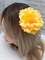 Заколка - брошь цветок Пион, диаметр 11 см, желтый - фото 13395