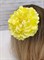 Заколка - брошь цветок Пион, 11 см, лимонный/ светло-желтый - фото 13398