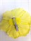 Заколка - брошь цветок Пион, 11 см, лимонный/ светло-желтый - фото 13400