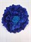 Заколка - брошь цветок Пион, диаметр 11 см, синий - фото 13407