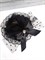 Шляпка заколка с оборками и бантиком, черная с черной оборкой - фото 13440