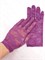 Перчатки гипюр короткие, фиолетовые, розочки 210-56
