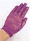 Перчатки гипюр короткие, фиолетовые, розочки 210-56
