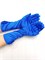Детские перчатки атласные длинные с бантиком, синие 216-6