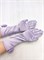 Детские перчатки атласные длинные с бантиком, нежно-сиреневые 216-3
