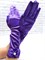 Детские перчатки атласные длинные с бантиком, фиолетовые 216-14