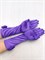 Детские перчатки атласные длинные с бантиком, фиолетовые 216-14