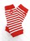Митенки короткие, белые и красные полоски 821-к4