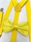 Подтяжки с бабочкой однотонные взрослые, лимонные 532-76