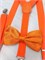 Подтяжки с бабочкой однотонные взрослые, ярко-оранжевые 532-78