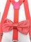 Подтяжки с бабочкой однотонные взрослые, коралловые 532-79