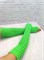 Митенки вязан однотонные 45 см, салатовые 710-13