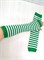 Митенки трикотажные, зеленые и белые полоски 821-8