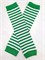 Митенки трикотажные, зеленые и белые полоски 821-8