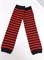 Митенки трикотажные, красные и черные полоски 821-9