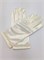 Детские перчатки атласные, короткие с бусинками в ряд на 8-12 лет, молочные 218-8