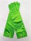 Детские перчатки атласные длинные с бантиком, светло-зеленые 216-25