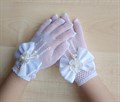 Перчатки детские "Сеточка" с бантиком, белые - фото 4590