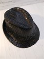 Карнавальная шляпа с пайетками, черная, размер 58 - фото 4612