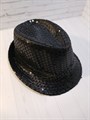 Карнавальная шляпа с пайетками, черная, размер 58 - фото 4615