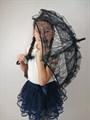 Детский зонтик кружевной, черный - фото 4657