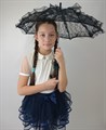 Детский зонтик кружевной, черный - фото 4659