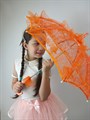Детский зонтик кружевной, оранжевый - фото 4675
