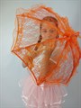 Детский зонтик кружевной, оранжевый - фото 4677
