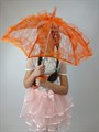 Детский зонтик кружевной, оранжевый - фото 4679