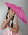 Детский зонтик кружевной, малиновый - фото 4686