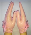 Перчатки детские "Сеточка" с бантиком, розовые - фото 4847