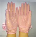 Перчатки детские "Сеточка" с бантиком, розовые - фото 4848