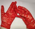 Перчатки гипюр короткие, красные, Лепестки - фото 4930