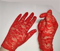 Перчатки гипюр короткие, красные, Лепестки - фото 4931
