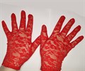 Перчатки гипюр короткие, красные, Лепестки - фото 4933