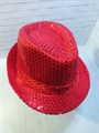 Карнавальная шляпа с пайетками, красная, размер 58 - фото 5022